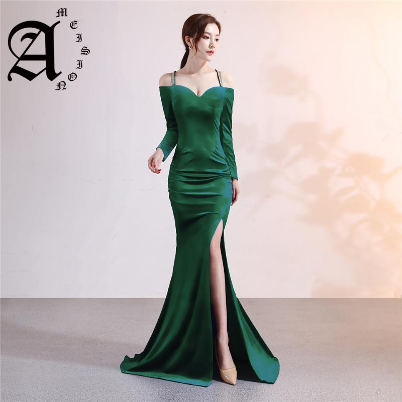 Evening Dresses Ameision Dress Boat Neck Spaghetti Strap Full Sleeves Velvet Party Gown Crystal Floor-length Zipper Mermaid Prom, Black;red
Evening Dresses Ameision Dress Boat Neck Spaghetti Strap Full Sleeves Velvet Party Gown Crystal Floor-length Zipper Mermaid Prom, Black;red