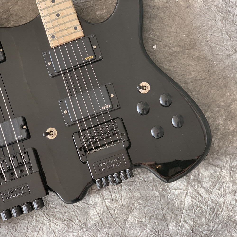 Free transportation, headless double neck bass guitar. Headless bass. 4-string and 6-string electric guitars. Black hardware,
Free transportation, headless double neck bass guitar. Headless bass. 4-string and 6-string electric guitars. Black hardware,