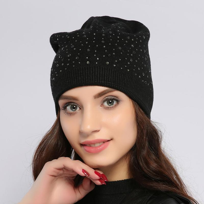 Beanies Geebro Women's Wool Beanie Hat Soft Warm Cashmere Hats With Rhinestones Caps For Female Knitted Skullies Gorros Bonnets
Beanies Geebro Women's Wool Beanie Hat Soft Warm Cashmere Hats With Rhinestones Caps For Female Knitted Skullies Gorros Bonnets