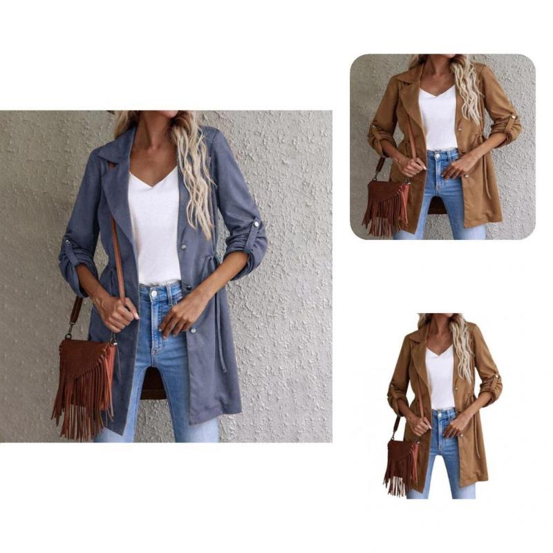 Women's Jackets Regular Women Jacket Soft Flexible Coat Lapel Collar Outerwear For Autumn Blazer, Black;brown
Women's Jackets Regular Women Jacket Soft Flexible Coat Lapel Collar Outerwear For Autumn Blazer, Black;brown