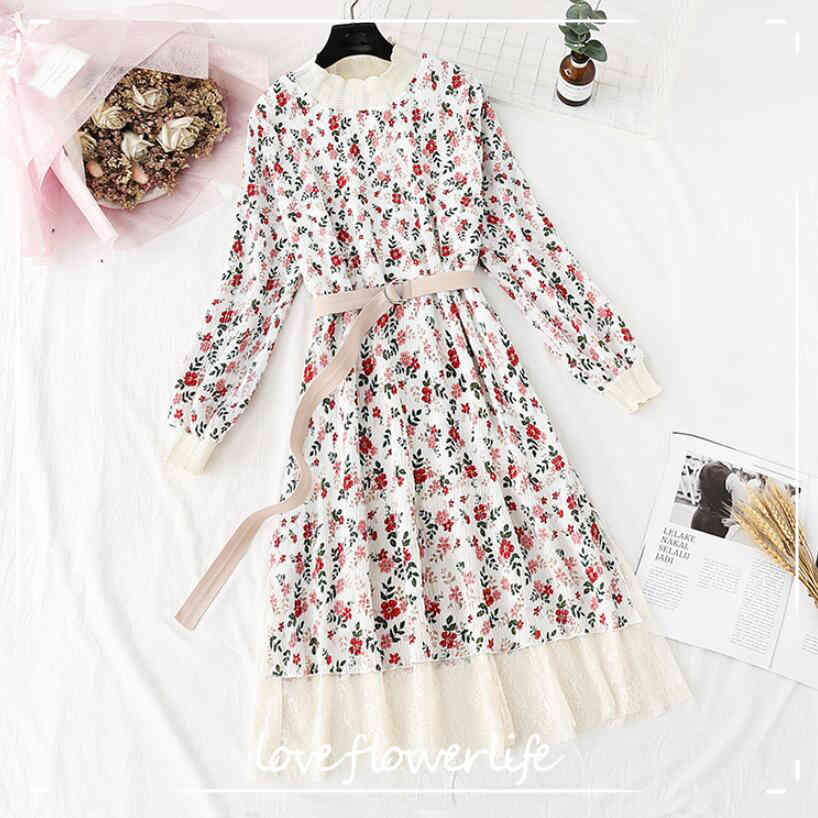 Women Dress Spring Autumn Vintage Floral Print Pleated Chiffon Dresses Elegant Ruffle Women Party Long Sleeve Dress Vestido 210521
Women Dress Spring Autumn Vintage Floral Print Pleated Chiffon Dresses Elegant Ruffle Women Party Long Sleeve Dress Vestido 210521
