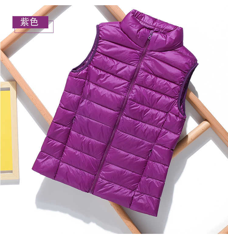 Autumn Winter Women Double Coat Sleeveless Waistcoat Ultra Light Down Vest Parka Female Short Duck Down Coat Tops 211007wtt