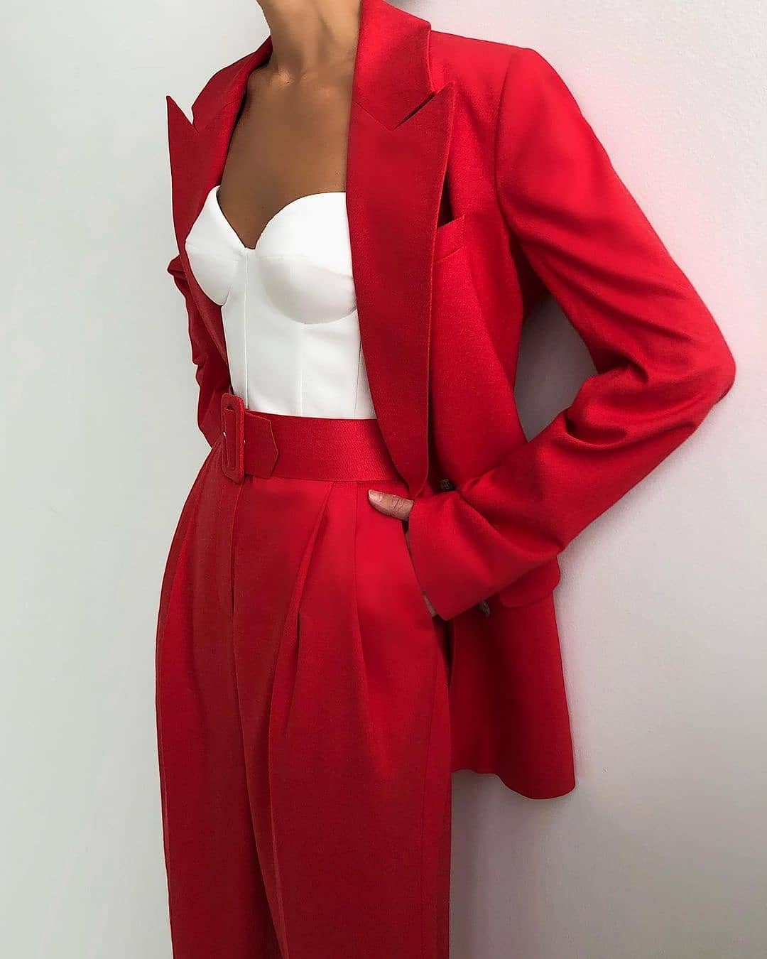 Red Carpet Fashion Blazer Suits Women Pants Suit Leisure Loose Ladies Club Party Wedding Outfit (Jacket+Pants)