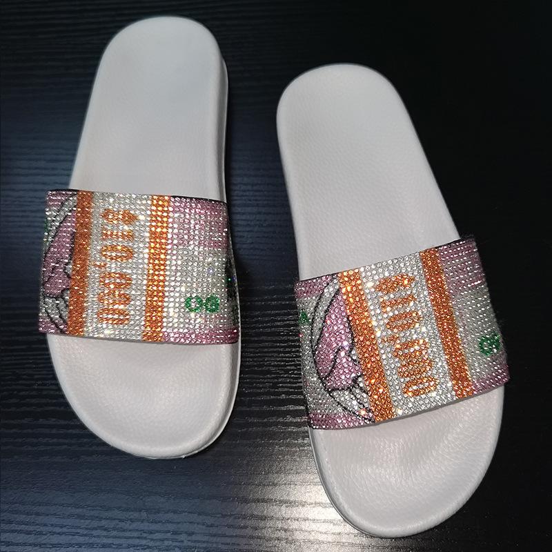 Women Fashion Wear Sandals Ladies Colorful Diamond Dollar Shoes Female Outdoor Slippers Girl's Rhinestone Flip Flops Bling, Black
Women Fashion Wear Sandals Ladies Colorful Diamond Dollar Shoes Female Outdoor Slippers Girl's Rhinestone Flip Flops Bling, Black