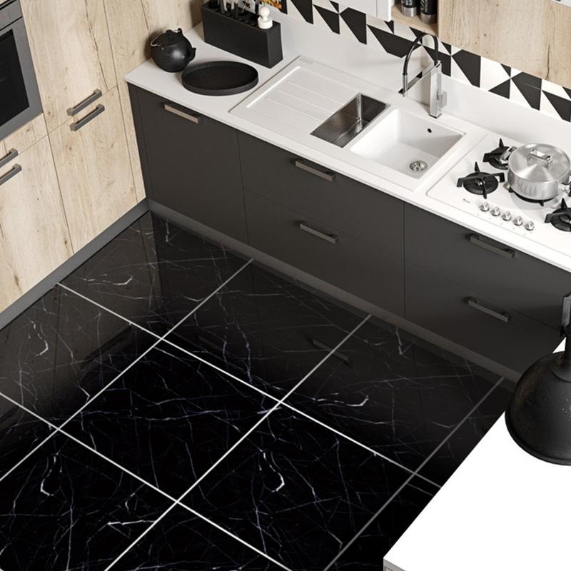 Wall Stickers PVC Thickened Marble Kitchen Adhesive Tiles Floor Sticker Toilet Waterproof Wallpaper Self Decoration
