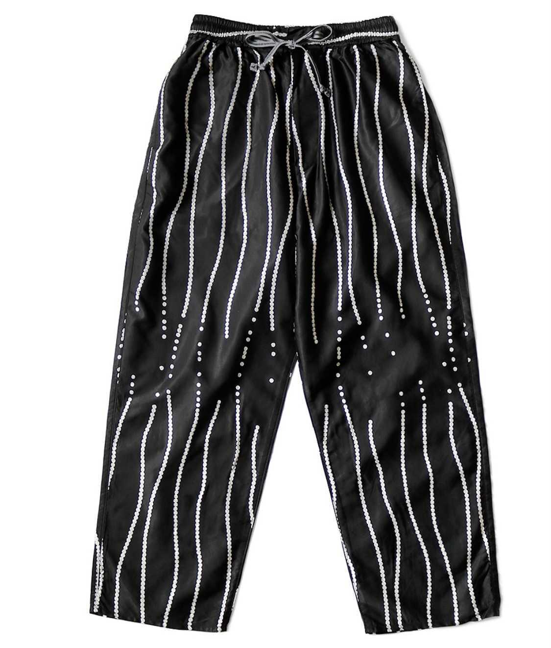 21ss Kapital Hirata Hehong fashion pearl string printing breathable Hawaiian casual pants, Black
21ss Kapital Hirata Hehong fashion pearl string printing breathable Hawaiian casual pants, Black
