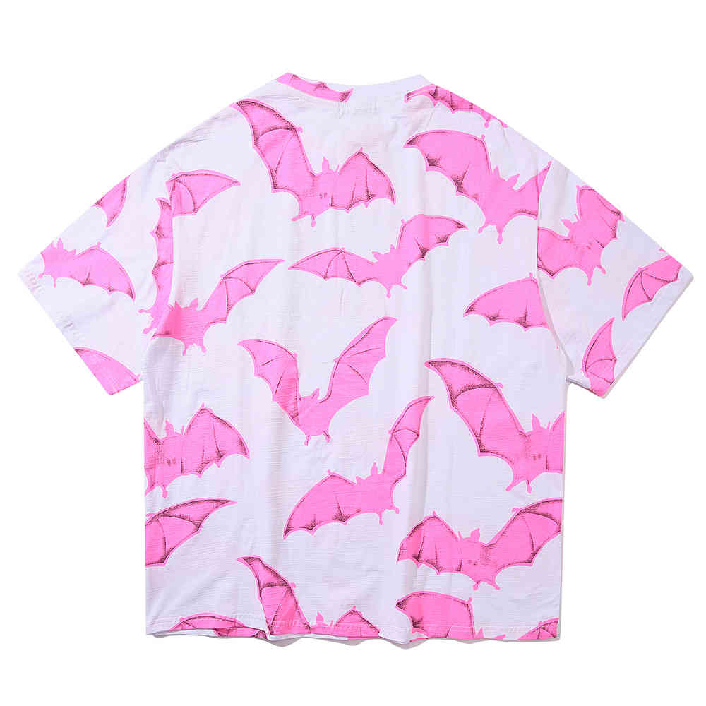 Pink Bat Graphic Tees Women Punk Shirt Gothic Oversized T Shirt Streetwear Summer Goth Clothes Oversize Tshirt Fashion Top 210406