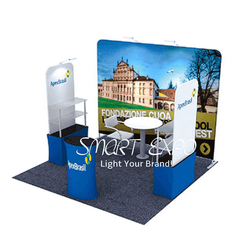 Custom 10x10 Trade Show Booth for Event Advertising Display with Frame Kits Customized Printed Graphics Carry Bag