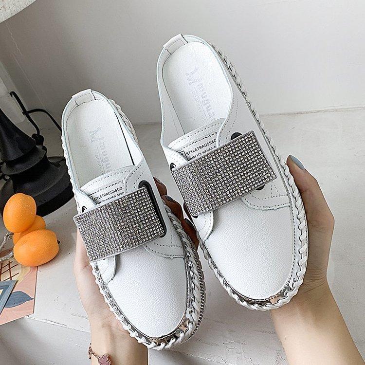 Slippers Leisure Female Xia Han Edition Student White Shoe 2021 Flat Diamond Baotou Half, Black
Slippers Leisure Female Xia Han Edition Student White Shoe 2021 Flat Diamond Baotou Half, Black