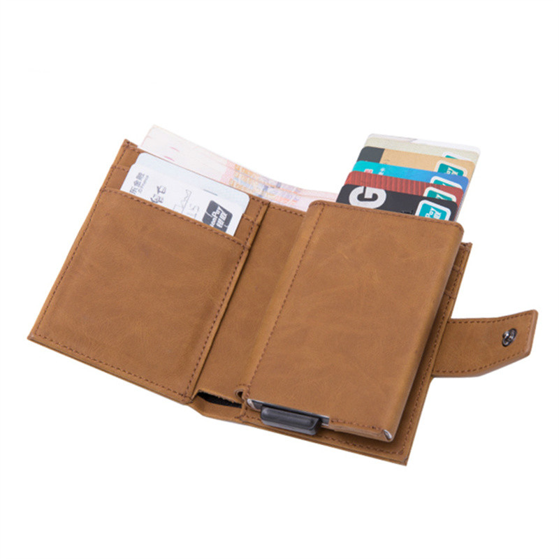 Men Wallets Minimalist Metal Fashion Single Box Blocking Holder for Cards Holders