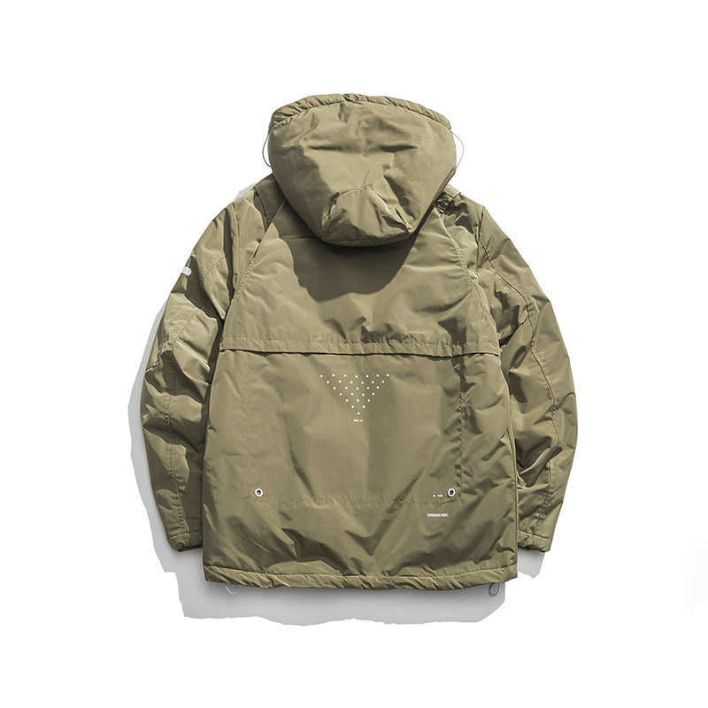 Japanese Outdoor Style Winter Thick Jacket Men Windbreaker Coats Softshell Jacket Windproof Fabric Basic Casual Clothing Male 210603