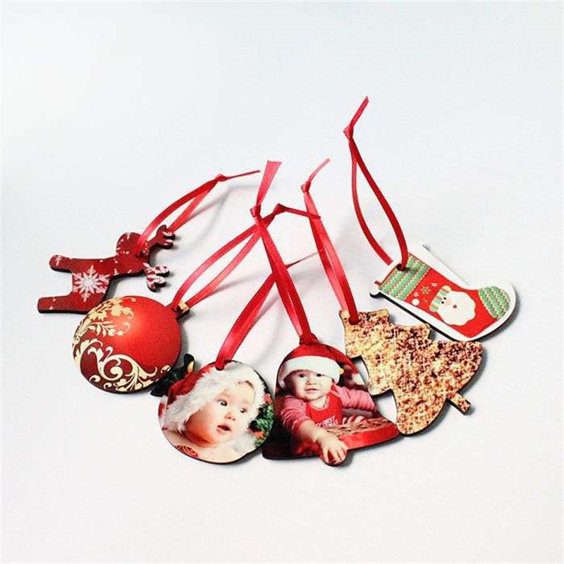 18 Styles Sublimation Mdf Christmas Ornaments Decorations Round Square Shape Decorations Hot Transfer Printing Blank Consumable 1052 B3