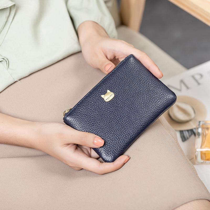 Card Holders Genuine Leather Women Small Wallet Cute Cat Key Chain Pocket Lady Holder Zipper Coin Purse Mini Money Bag Clutch, Black
Card Holders Genuine Leather Women Small Wallet Cute Cat Key Chain Pocket Lady Holder Zipper Coin Purse Mini Money Bag Clutch, Black