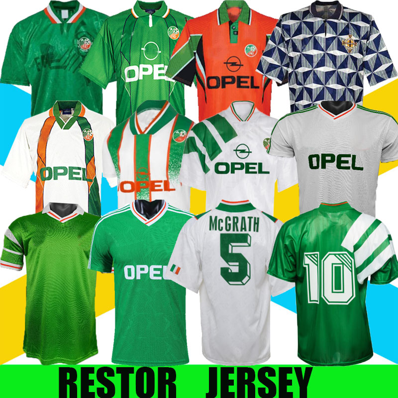 Retro vintage soccer jersey 1988 1990 1992 1994 1995 1996 1997 1998 Ireland Republic of football shirt National 90 World cup Northern 1993 kits, 1994 away
Retro vintage soccer jersey 1988 1990 1992 1994 1995 1996 1997 1998 Ireland Republic of football shirt National 90 World cup Northern 1993 kits, 1994 away