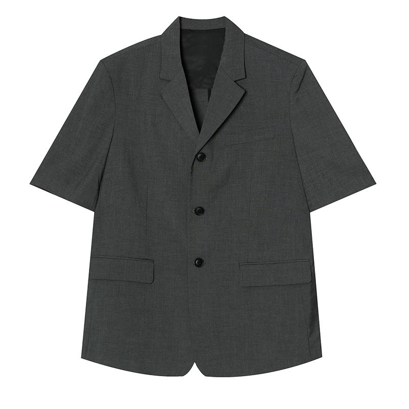 IEFB Men's Clothing Summer Blazer Korean Short Sleeve Handsome Loose Casual Suit Coat Single Breasted Notched Top Y7130 210524