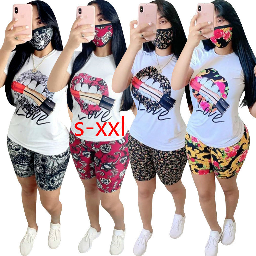 womens casual tracksuits Fashion summer womens sports pants 2 pieces set lip printed short sleeve and pant outfits plus size S-XXL, Multi-color 4
womens casual tracksuits Fashion summer womens sports pants 2 pieces set lip printed short sleeve and pant outfits plus size S-XXL, Multi-color 4