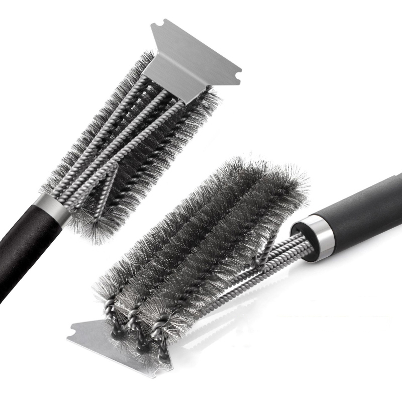 1PC Grill Cleaning Brush BBQ Tool Grill Brush 3 Stainless Steel Brushes In 1 Cleanin BBQ Accessories Best Cleaner Barbecue