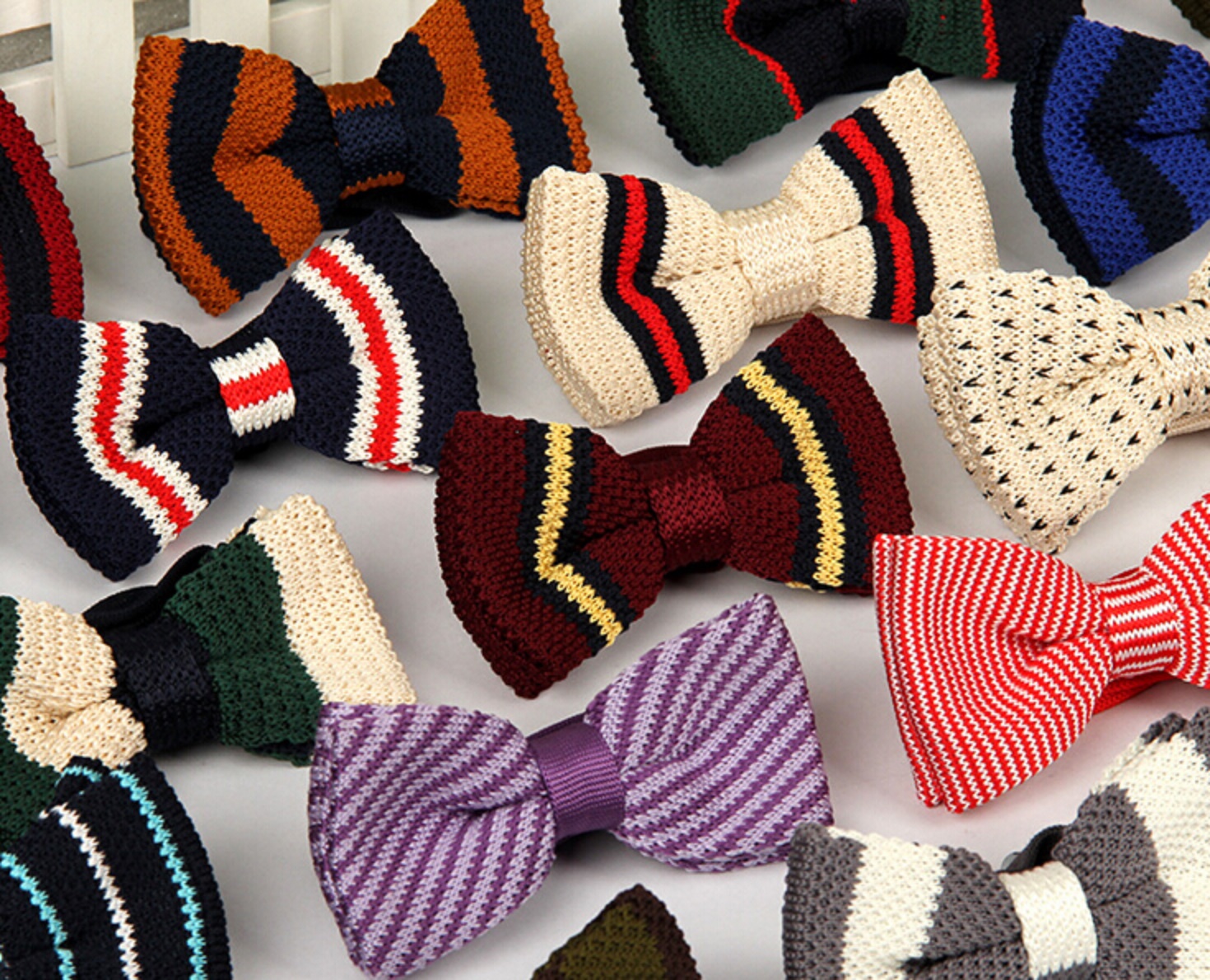 Men Necktie Knitted Bowtie Bow Tie Pre-Tied Adjustable Tuxedo Wedding Ties