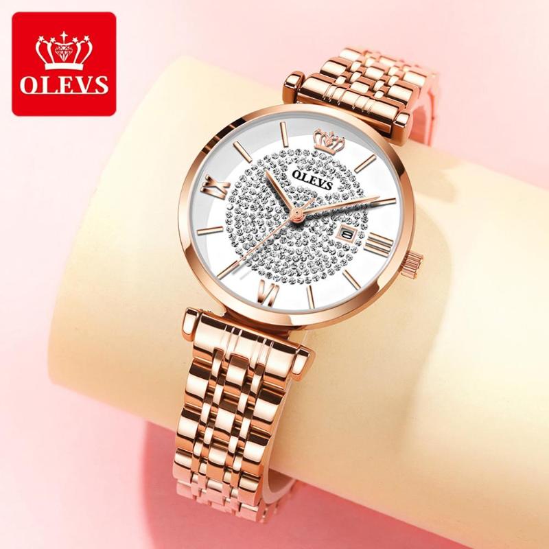 Fashion Trending Quartz Watch Waterproof Women's Starry Diamond Dial Ladies Wirst With Calendar Wristwatches, Slivery;brown
Fashion Trending Quartz Watch Waterproof Women's Starry Diamond Dial Ladies Wirst With Calendar Wristwatches, Slivery;brown