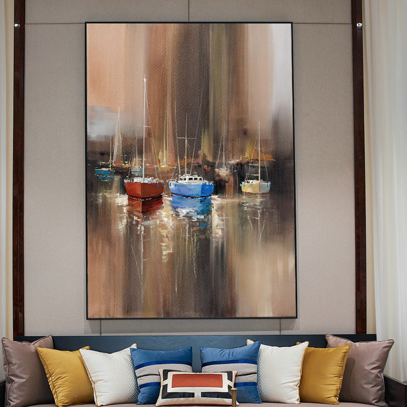 Modern Minimalist Decorative Painting Boat Picturse For Living Room Abstract Art Wall Painting Creative Posters And Prints