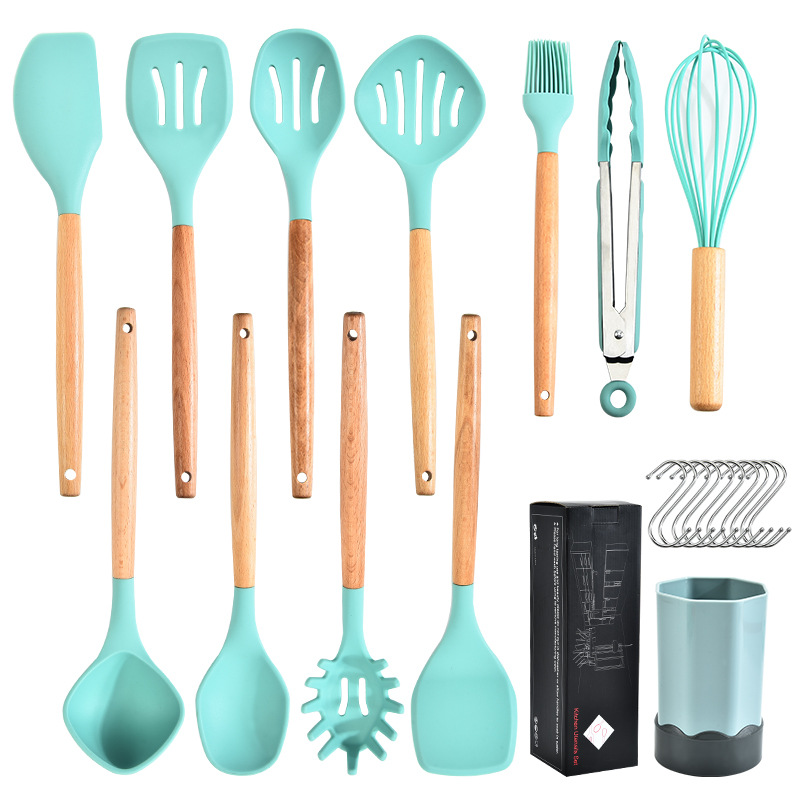 11-Pcs Silicone Wooden Handle Spoon Shovel Accessories Baking Cooking Tools Set Kitchen Utensil Sets
11-Pcs Silicone Wooden Handle Spoon Shovel Accessories Baking Cooking Tools Set Kitchen Utensil Sets
