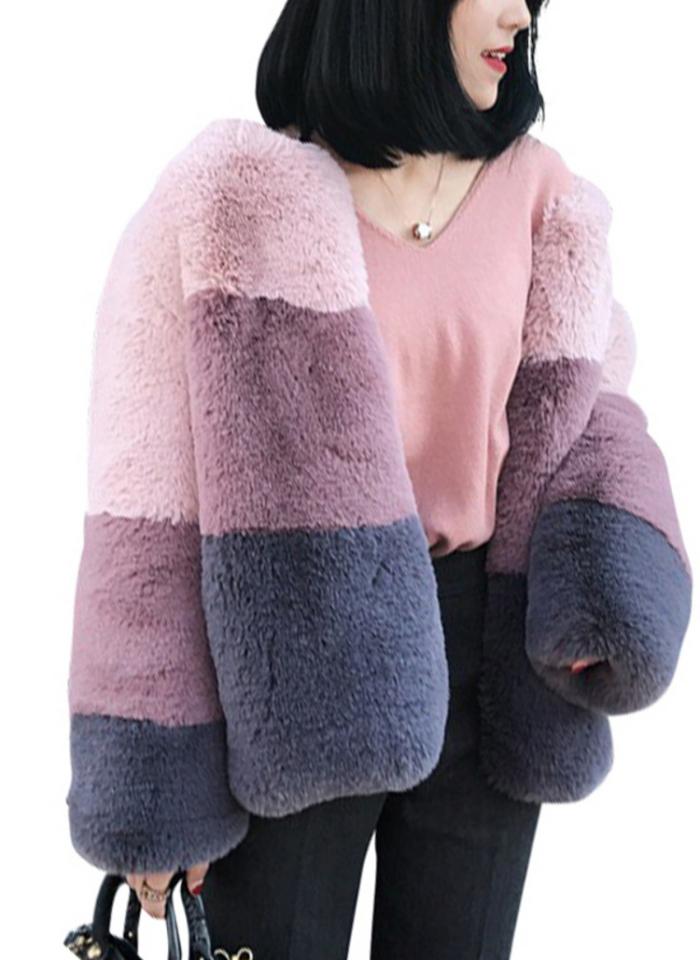 Women's Fur & Faux B Coat Women Winter Fashion Casual Imitation Color Stitching Long Sleeves Warm All-match Female Jacket
Women's Fur & Faux B Coat Women Winter Fashion Casual Imitation Color Stitching Long Sleeves Warm All-match Female Jacket