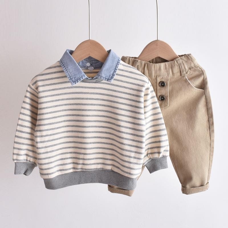 Children's sweater set 2021 new children's stripe thin top boys' baby spring and autumn fashion
Children's sweater set 2021 new children's stripe thin top boys' baby spring and autumn fashion