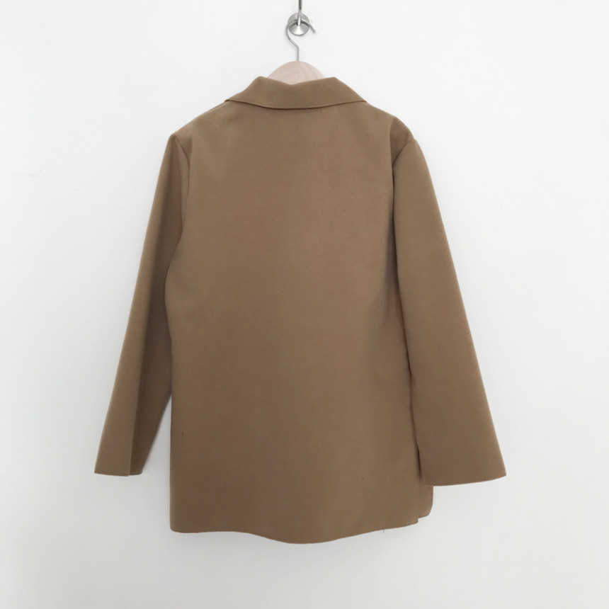 OL Notched Solid Chic Lace-up Woolen Blazer Coat Female Autumn Winter Elegant Formal Women Blazers Suit Jacket 210421