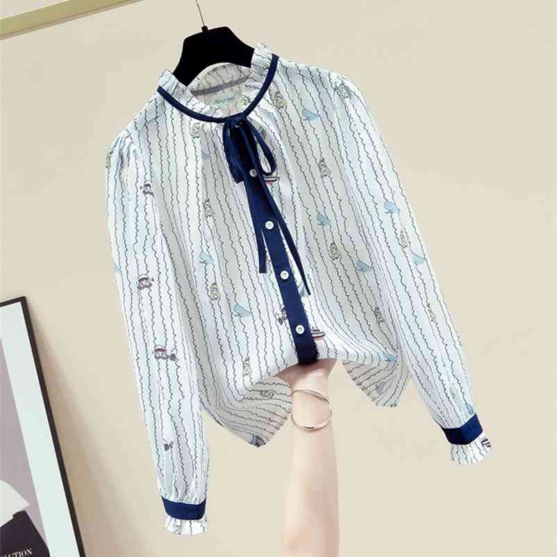 Autumn Women's Bow Collar Long Sleeves Print Chiffon Shirts Ladies Casual Shirt Blouse Tops A3670 210519, Beige
Autumn Women's Bow Collar Long Sleeves Print Chiffon Shirts Ladies Casual Shirt Blouse Tops A3670 210519, Beige