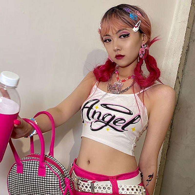 Women's Tanks & Camis Y2k Tops Crop Goth Top Street Retro Girl Suspender-type U-neck Angel Print Navel Slim-fit Outer Wear Small Vest, White
Women's Tanks & Camis Y2k Tops Crop Goth Top Street Retro Girl Suspender-type U-neck Angel Print Navel Slim-fit Outer Wear Small Vest, White