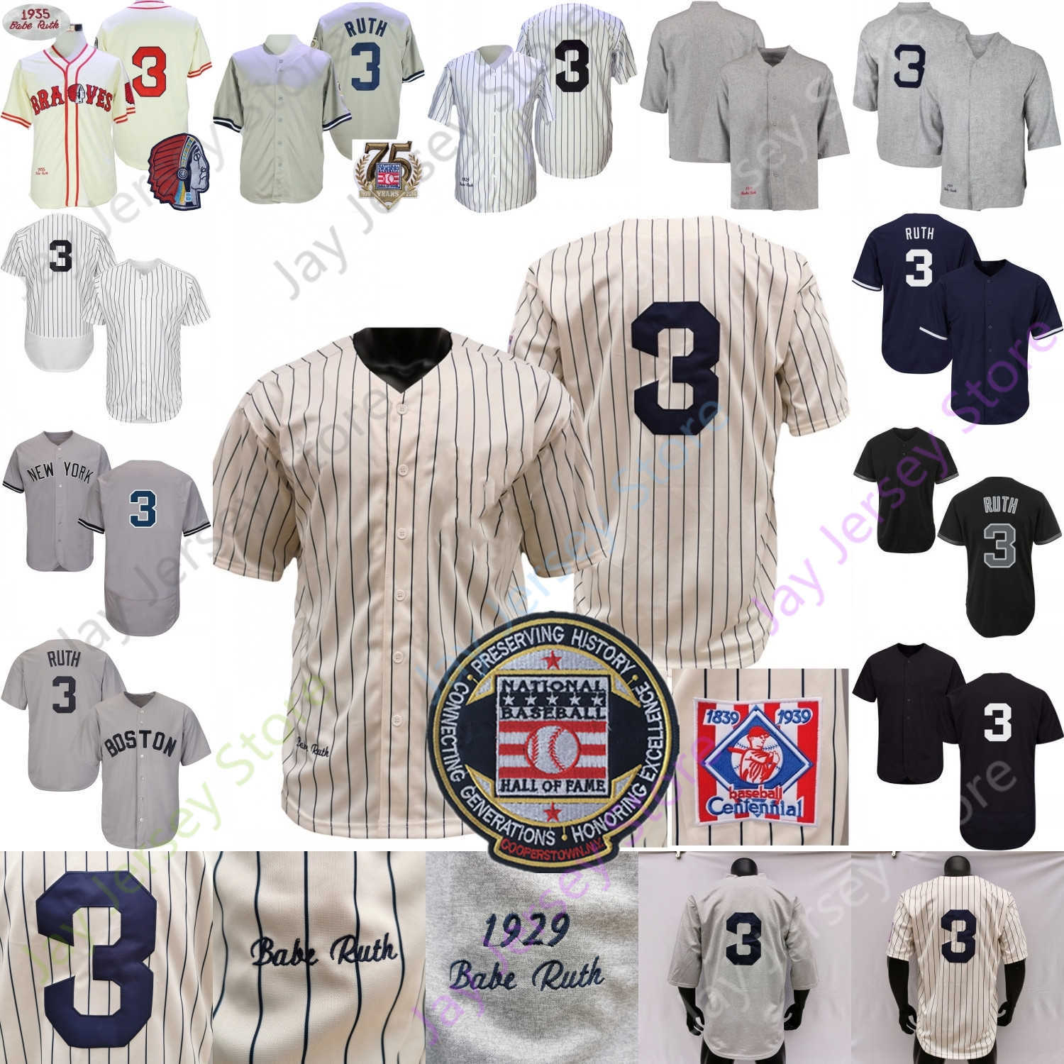 Babe Ruth Jersey Retro Vintage 1914 1929 Grey Pinstripe Cooperstown 1935 Cream Pinstripe Hall Of Fame 75th Grey Navy Women, Women pinstripe
Babe Ruth Jersey Retro Vintage 1914 1929 Grey Pinstripe Cooperstown 1935 Cream Pinstripe Hall Of Fame 75th Grey Navy Women, Women pinstripe