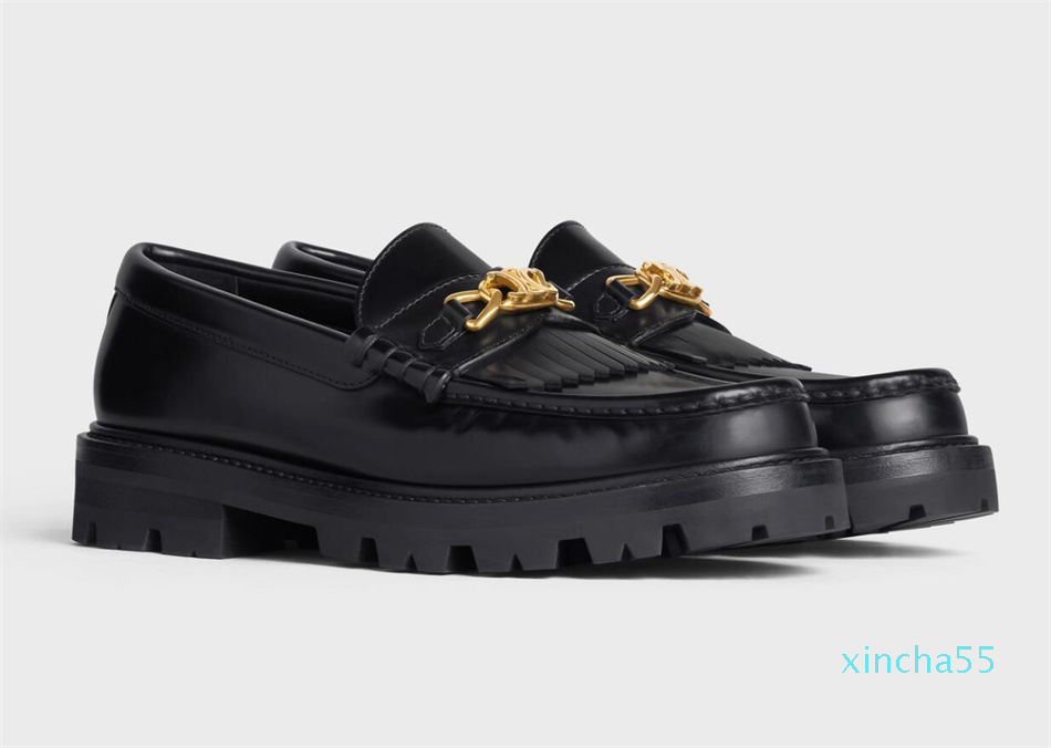 Women dress shoe casual loafers flats Margaret loafer with triomphe polished bull black genuine leather platform Genuine-Leather loafer
Women dress shoe casual loafers flats Margaret loafer with triomphe polished bull black genuine leather platform Genuine-Leather loafer