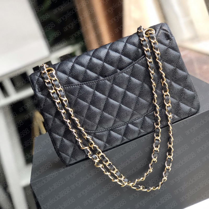 Ladies black calfskin caviar classic Diamond quilted bag chains double flap medium size 25cm Genuine Leather crossbody shoulder bags
Ladies black calfskin caviar classic Diamond quilted bag chains double flap medium size 25cm Genuine Leather crossbody shoulder bags