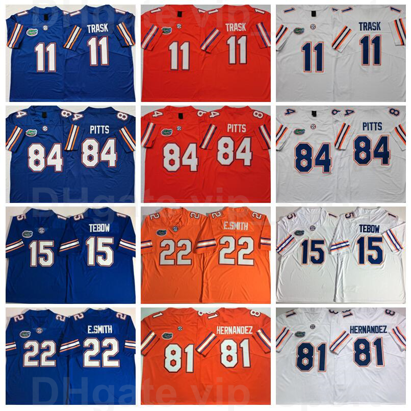 NCAA Florida Gators Football College 84 Kyle Pitts Jersey 11 Trask 15 Tim Tebow 22 Emmitt Smith 81 Aaron Hernandez Blue White Orange, 15 orange
NCAA Florida Gators Football College 84 Kyle Pitts Jersey 11 Trask 15 Tim Tebow 22 Emmitt Smith 81 Aaron Hernandez Blue White Orange, 15 orange
