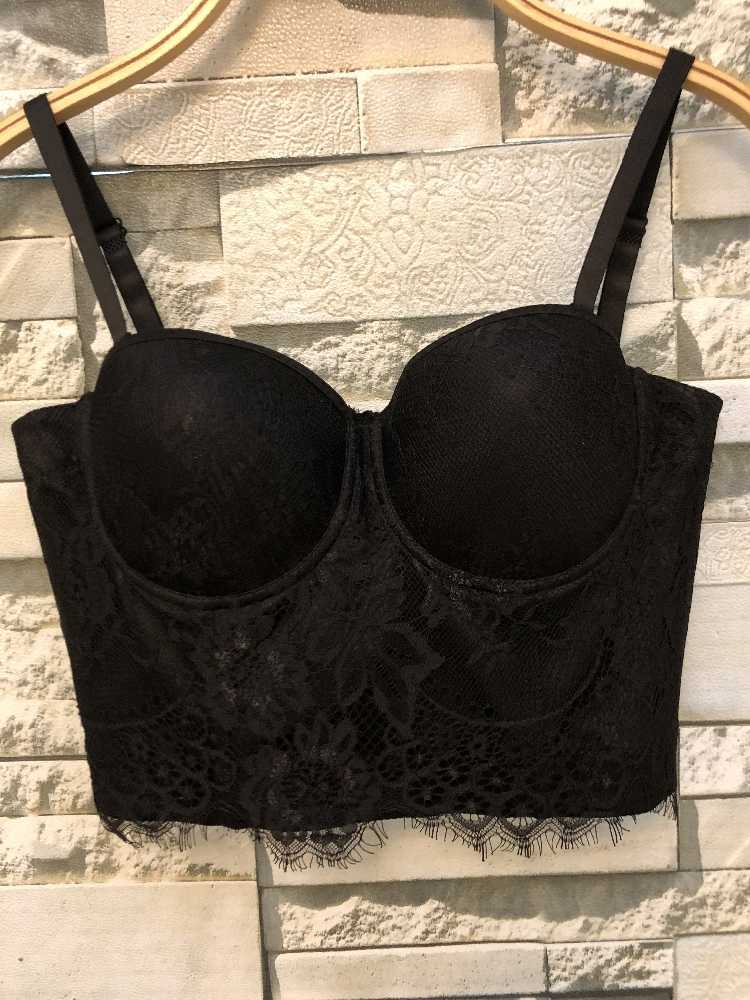 Women Lace Fashion Nightclub Sleeveless Dance Performance Vest High Street Sexy Bustier Crop Tops 210625