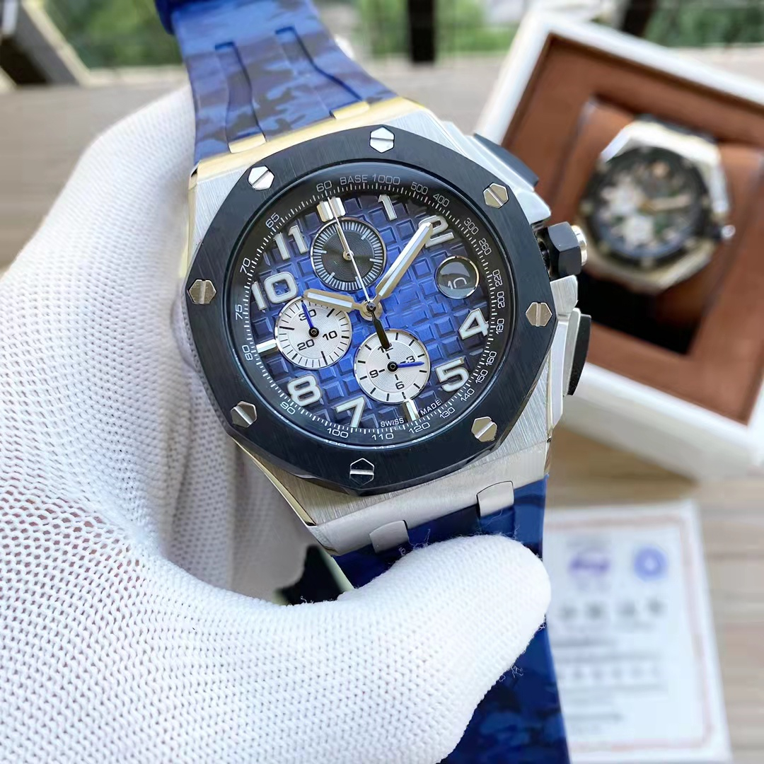 Top Mens Watch 316L Steel Case 45MM multi-function quartz watch Imported rubber strap Calendar timer Ladies
Top Mens Watch 316L Steel Case 45MM multi-function quartz watch Imported rubber strap Calendar timer Ladies