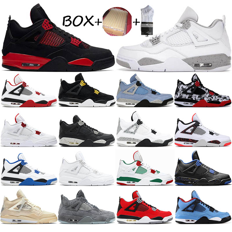 4 High-top Basketball Shoes 4s Running shoe White Cement woman Sports Racing blueness man Oreo Casual sport Woman's coach Sneakers University Blue Man's sneaker, # red thunder 40-47
4 High-top Basketball Shoes 4s Running shoe White Cement woman Sports Racing blueness man Oreo Casual sport Woman's coach Sneakers University Blue Man's sneaker, # red thunder 40-47