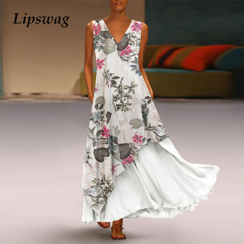 summer v-neck sleeveless long dress women elegant irregular party dress vintage patchwork floral printed ruffle maxi dresshigh quality, Black;gray
summer v-neck sleeveless long dress women elegant irregular party dress vintage patchwork floral printed ruffle maxi dresshigh quality, Black;gray