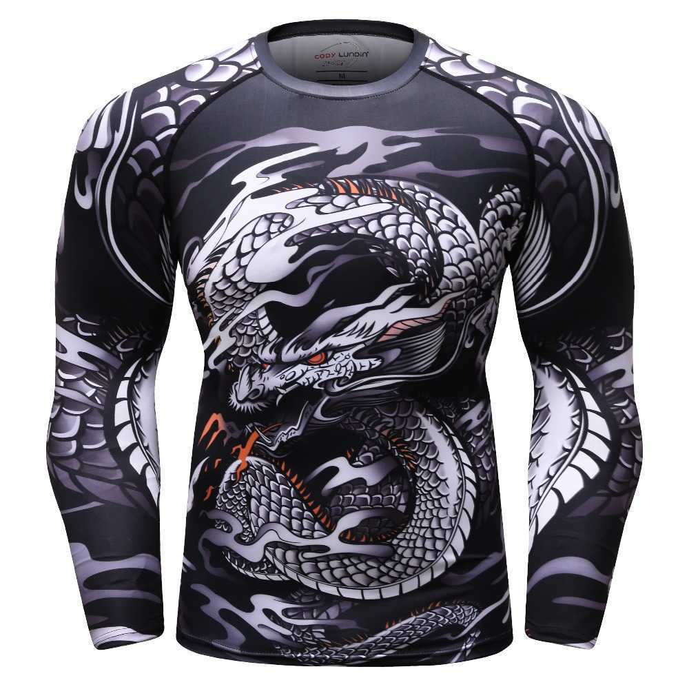 3D Print T Shirt Men GYMS Compression T- Men's Dragon's Flight Short Sleeve Rash Guard MMA BJJ Tops T- 210629