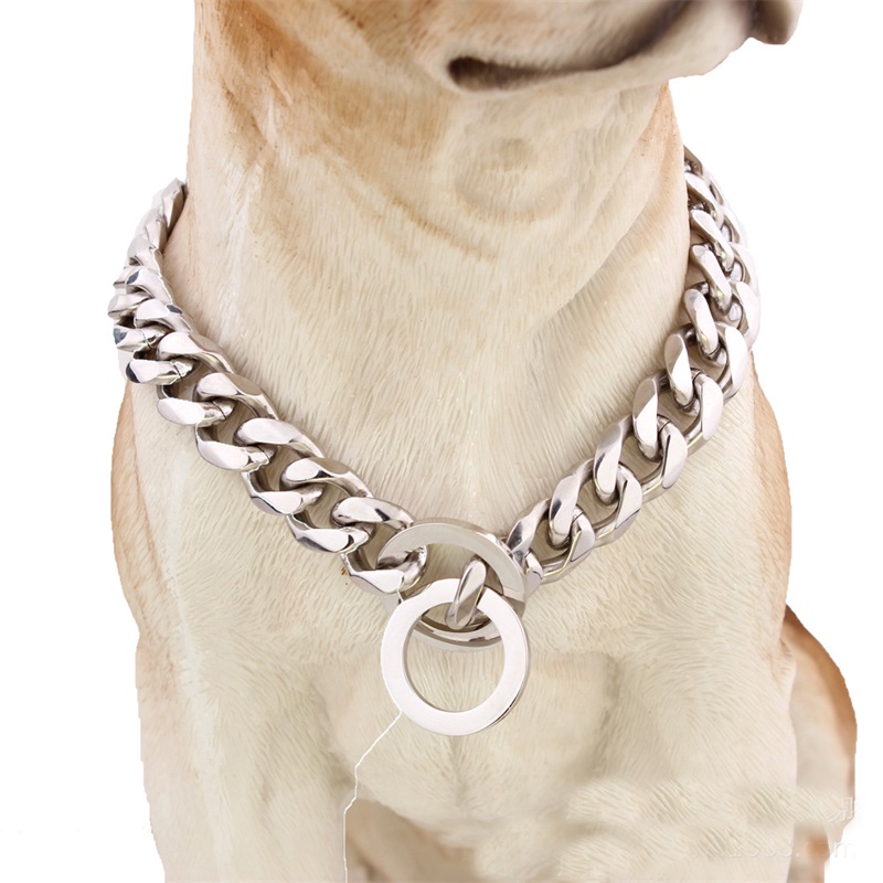 Adjustable Stainless Steel Puppy Collar Sier Wear Resistant Necklace Mirror Polishing Fashion Pet Dog Collars High Quality