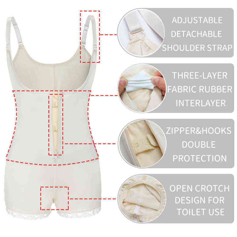 Miss Moly Latex Full Body shaper Modeling Shapewear Waist Cincher Underbust Bodysuit Jumpsuit Pants Zipper Slimming Corset 211112