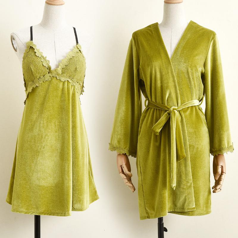 Women's Sleepwear Patchwork 2pcs Kimono Robe Set Women Velour Home Clothing Intimate Lingerie Long Sleeve Velvet Casual Nightgown, White
Women's Sleepwear Patchwork 2pcs Kimono Robe Set Women Velour Home Clothing Intimate Lingerie Long Sleeve Velvet Casual Nightgown, White