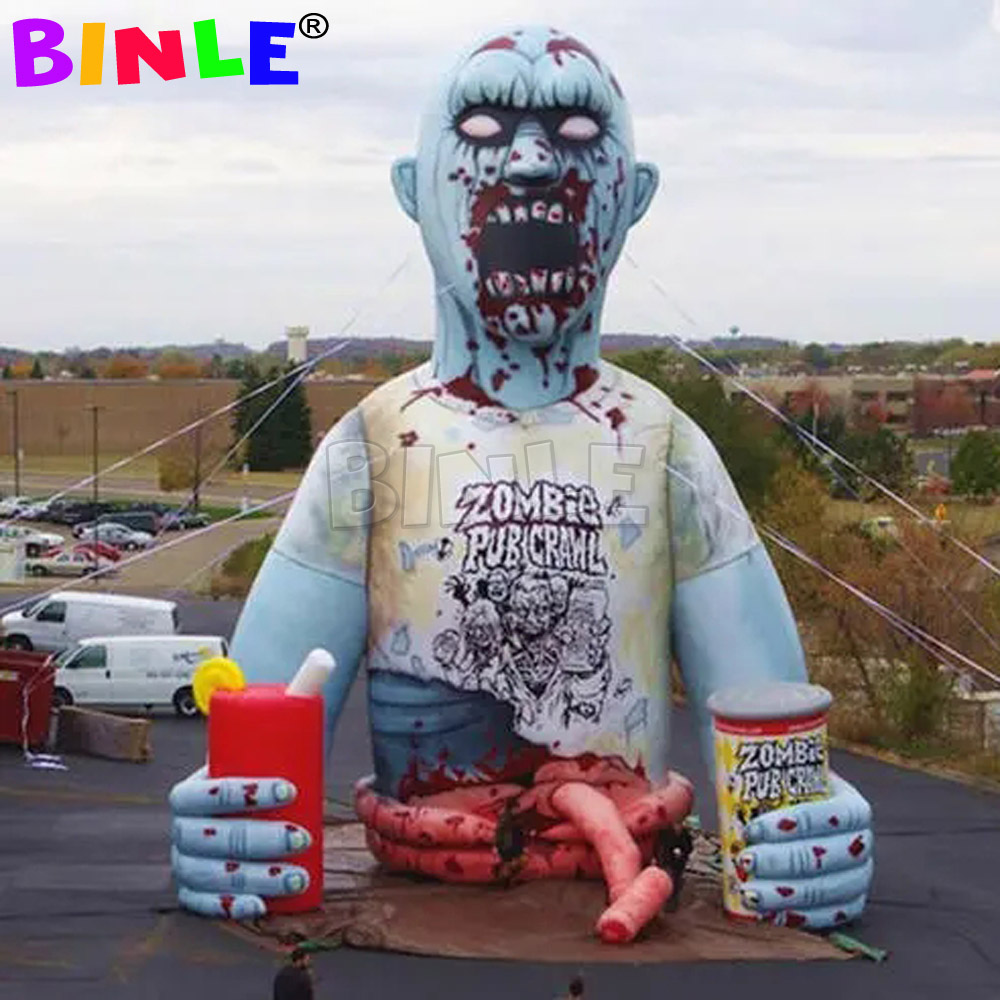 Bloody characters giant inflatable halloween zombie with LED lights franky Frankie monster figure for outdoor decoration advertising