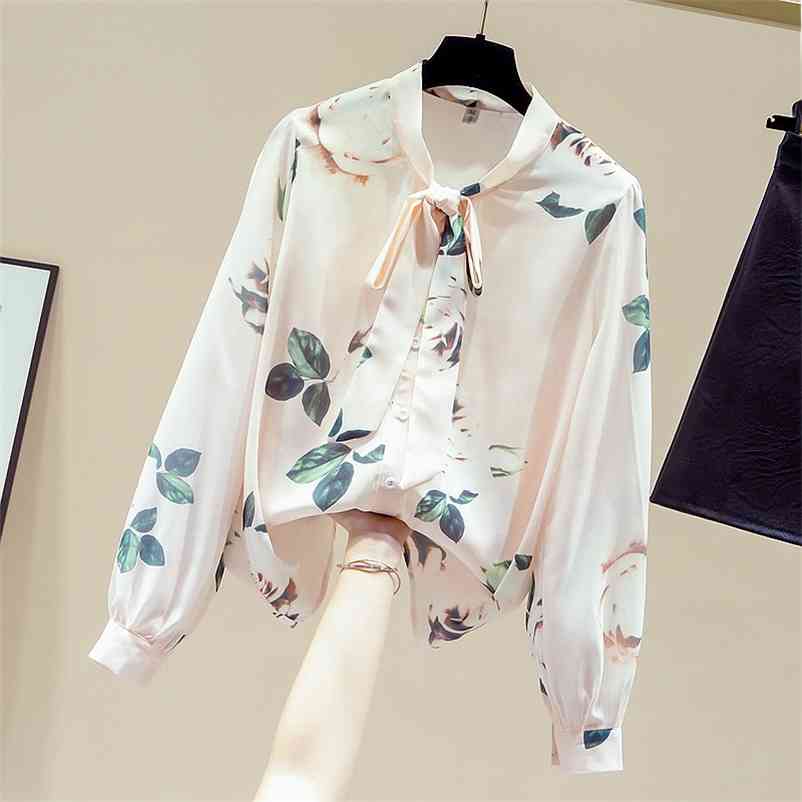 Autumn Elegant Women's Bow Collar Long Sleeves Floral Chiffon Shirts Ladies Shirt Blouse Tops A4068 210519, Beige
Autumn Elegant Women's Bow Collar Long Sleeves Floral Chiffon Shirts Ladies Shirt Blouse Tops A4068 210519, Beige