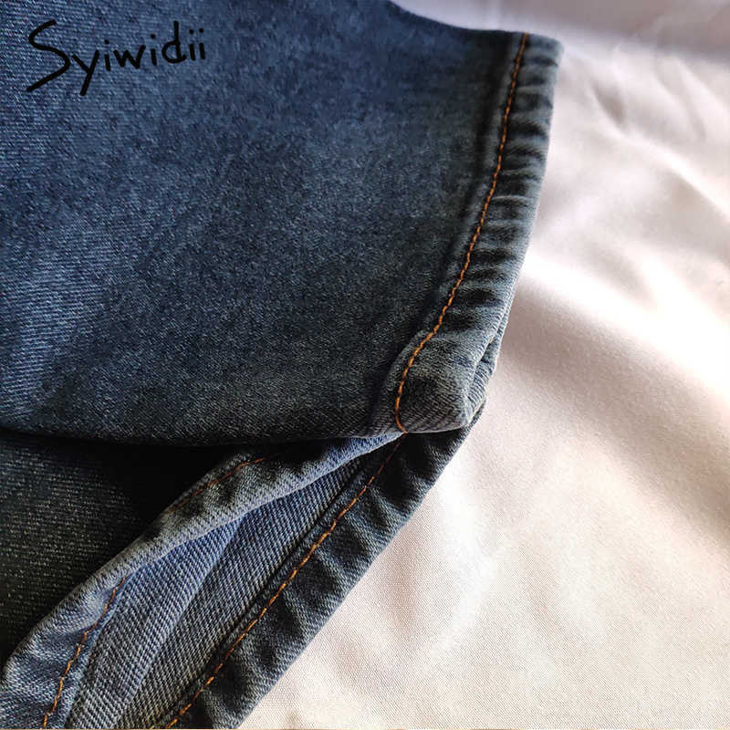 gray blue high waist jeans woman street style cotton mom no stretch women boyfriend vintage harem pants 210922