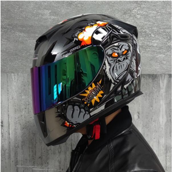 Jackie motorcycle helmet men and women full face full cover personality cool four seasons riding equipment dual lens anti-fog, Same photo
Jackie motorcycle helmet men and women full face full cover personality cool four seasons riding equipment dual lens anti-fog, Same photo