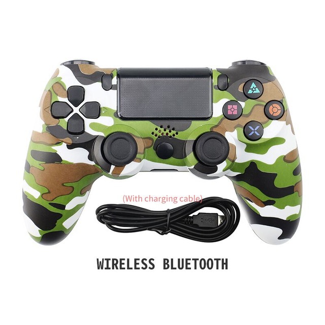 PS4 game controller wireless Bluetooth with light bar Black and white camouflage color ghost pattern high quality factory direct sales
PS4 game controller wireless Bluetooth with light bar Black and white camouflage color ghost pattern high quality factory direct sales