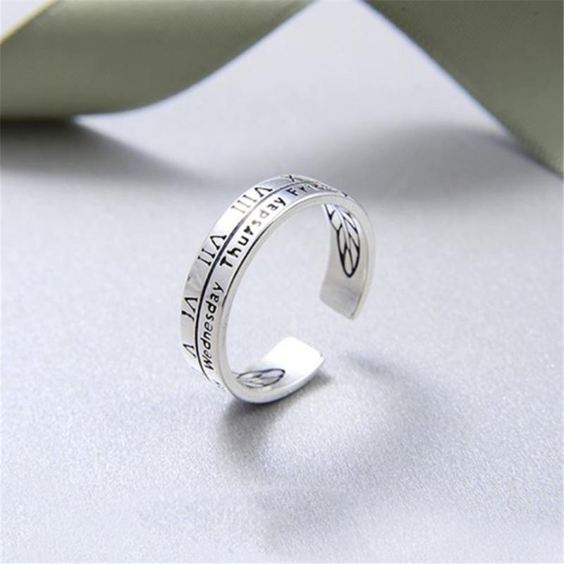 Cluster Rings 2021 Korean Style Tibetan Sliver Rome Numbers Letters Week Adjustable Ring Anillo Vintage Leaf Cool Fashion Jewelry KJZ0363
Cluster Rings 2021 Korean Style Tibetan Sliver Rome Numbers Letters Week Adjustable Ring Anillo Vintage Leaf Cool Fashion Jewelry KJZ0363