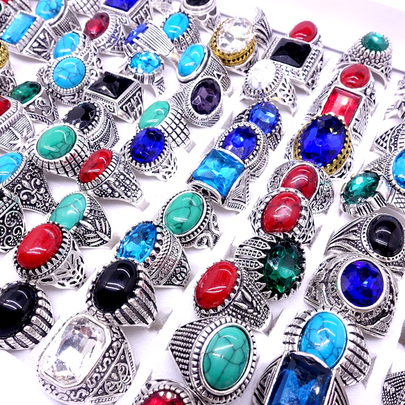 Wholesale 100pcs Ring Mix Styles Antique Silver Plated Stone Glass Vintage Jewelry Rings for Men Women brand new dropshipping Party Gifts, Golden;silver
Wholesale 100pcs Ring Mix Styles Antique Silver Plated Stone Glass Vintage Jewelry Rings for Men Women brand new dropshipping Party Gifts, Golden;silver