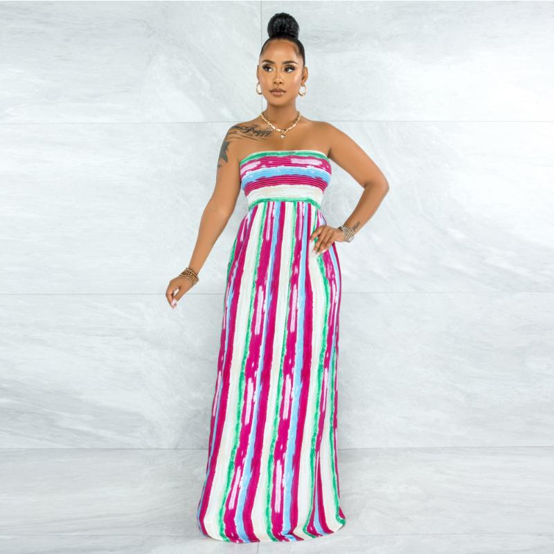 Ethnic Clothing Sundress African Stripe Fashion Maxi Dresses For Women Tube Tops Sleeveless Sexy Backless Elastic Female Long Vestidos Print
Ethnic Clothing Sundress African Stripe Fashion Maxi Dresses For Women Tube Tops Sleeveless Sexy Backless Elastic Female Long Vestidos Print